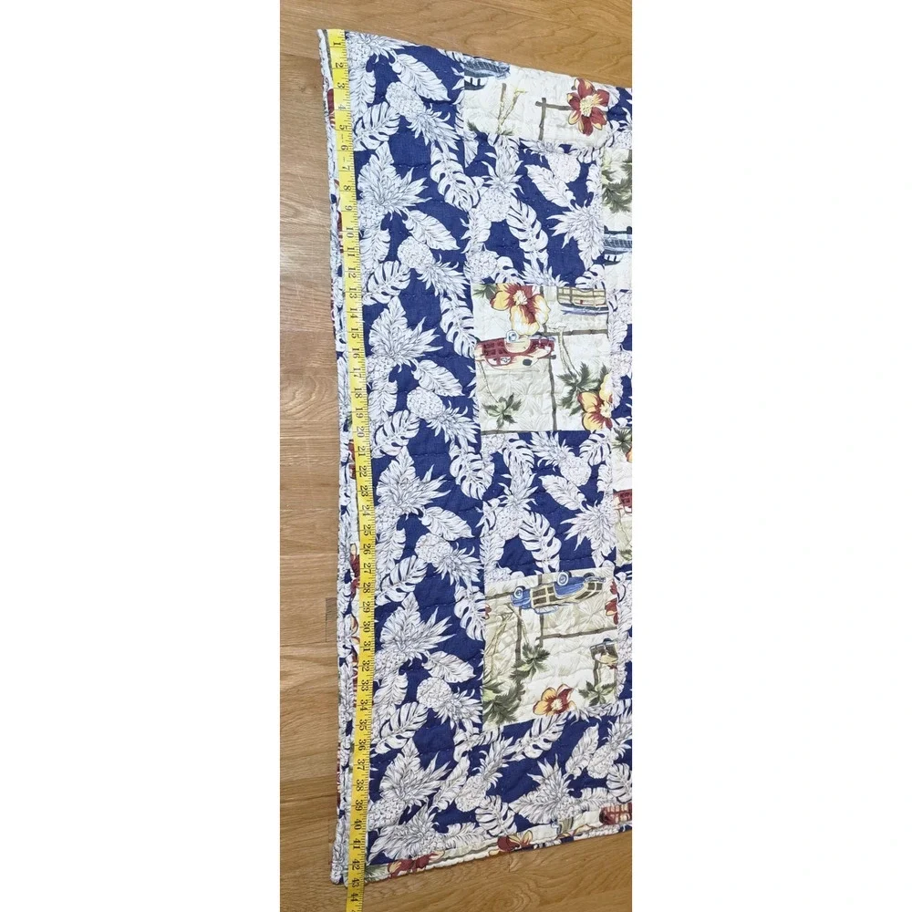Dean Miller Queen Surf Hawaii Floral Reversible Quilt Comforter Woodies Coastal